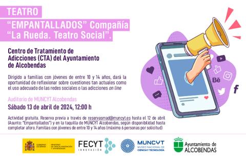 Cartel Teatro-Foro "Empantallados" del 13 de abril de 2024
